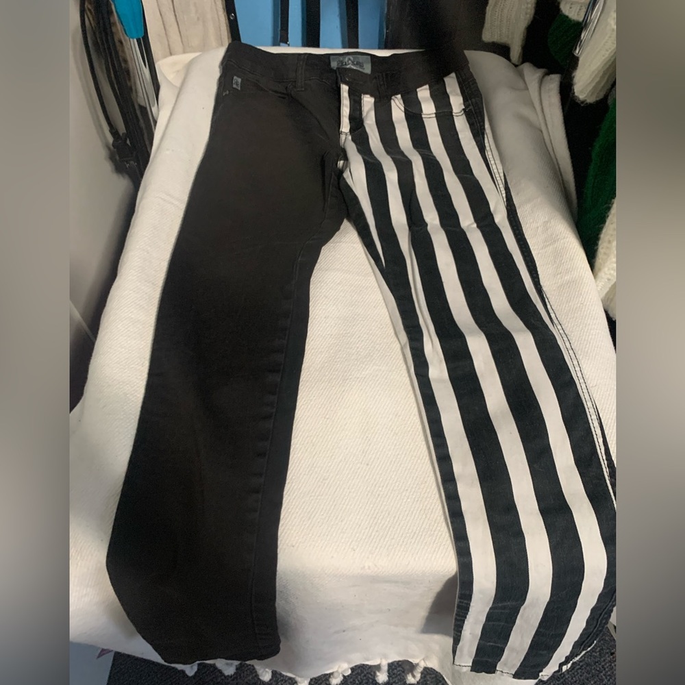 Royal Bones B&W striped punk pants